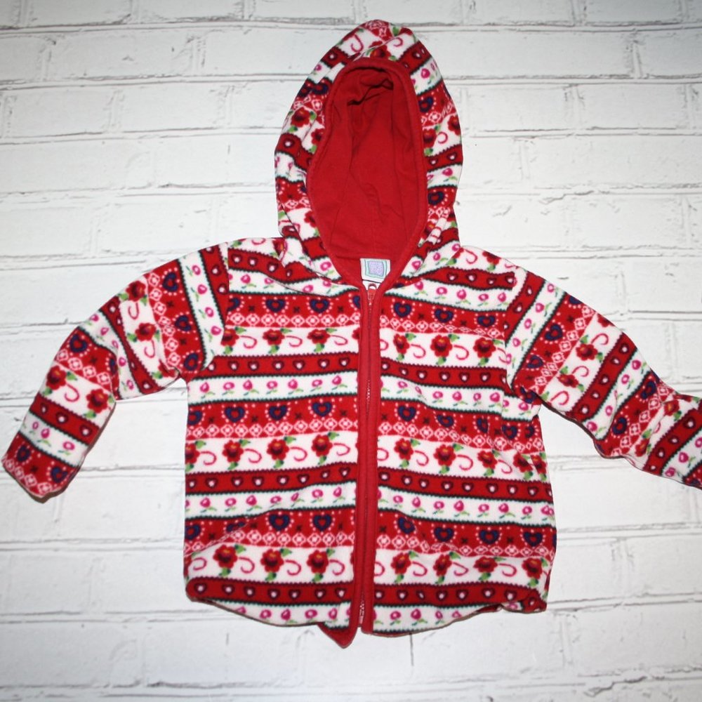 🧵 Fleece Zipper Hoodie – Girls 2T